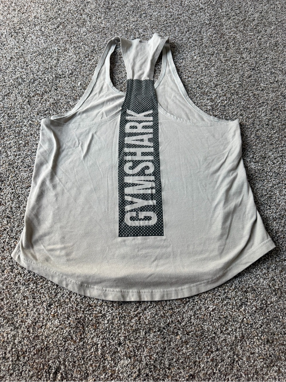 Gymshark Womens Medium Racerback Tank Top Gray Logo Graphic Workout Gym Y2K